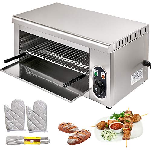 VEVOR Lift Salamander 2000W Gastro Salamander Salamander Grill Arbeitsbereich 45x26cm Salamander Grill Bartscher Gastronomie Edelstahl mit Temperatureinstellung 50-300℃ von VEVOR