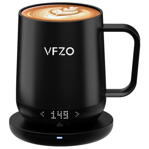 VFZO Smart Mug,Self Heating,Temperature Controlled, Self-Heating Coffee Mug.LED Echtzeit-Temperaturanzeige.Maximale Akkulaufzeit 180 Minuten.Smart Coffee Cup (12 .1,757.7 g) von VFZO