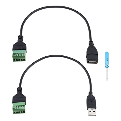 VGOL 2 Stück USB 2.0 A Schraubklemmen, Anschluss Kabel USB 2.0 A männlich weiblich Bolzen Schraube Steckklemme Typ Block Stecker Kabel für Maus Tastatur Kamera von VGOL