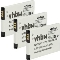 3x Akku kompatibel mit Siemens Gigaset SL450, SL450A Go, SL450H, SL450HX schnurlos Festnetz Telefon (700mAh, 3,7V, Li-Ion) - Vhbw von VHBW