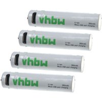 4x aaa Micro Akkus mit Micro USB-Anschluss (280mAh, 1,5V, Li-Ion) - Vhbw von VHBW