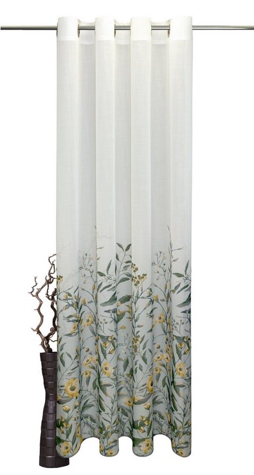 Vorhang Grazia, VHG, Ösen (1 St), halbtransparent, Polyester, Digitaldruck mit Farbverlauf, Breite 145 cm, Aquarellmotive von VHG