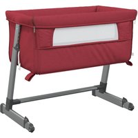 Babybett mit Matratze Rot Leinenstoff vidaXL761918 von BONNEVIE