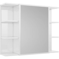 Bad-Spiegelschrank Hochglanz-Weiß 80x20,5x64 cm Holzwerkstoff vidaXL von BONNEVIE