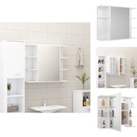 Badezimmerwaschtische - Living Bad-Spiegelschrank Hochglanz-Weiß 80x20,5x64 cm Holzwerkstoff - Weiß von VIDAXL