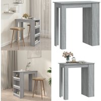 Bartisch mit Regal Grau Sonoma 102x50x103,5cm Holzwerkstoff - Stehtisch - Stehtische - Home & Living - Grau von VIDAXL