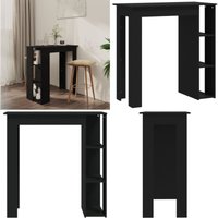 Bartisch mit Regal Schwarz 102x50x103,5 cm Holzwerkstoff - Bartisch - Bartische - Home & Living - Schwarz von VIDAXL