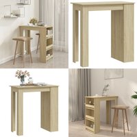 Bartisch mit Regal Sonoma-Eiche 102x50x103,5 cm Holzwerkstoff - Stehtisch - Stehtische - Home & Living - Beige von VIDAXL