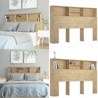 Bett-Kopfteil mit Ablagen Sonoma-Eiche 160x19x103,5 cm - Bettkopf - Betthaupt - Regal - Nachttisch - Wohnzimmerdeko - Home & Living Bett-Kopfteil mit Ablagen Sonoma-Eiche 160x19x103,5 cm - Bettkopf - Betthaupt - Regal - Nachttisch - Wohnzimmerdeko - Home & Living von VIDAXL