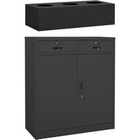 Bonnevie - Büroschrank mit Pflanzkasten Anthrazit 90x40x125 cm Stahl vidaXL94905 von BONNEVIE