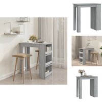 Esstische - Living Bartisch mit Regal Grau Sonoma 102x50x103,5cm Holzwerkstoff - Grau von VIDAXL