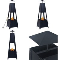 Feuerstelle Schwarz 35×35×99 cm Stahl - Feuerstelle - Feuerstellen - Home & Living - Schwarz von VIDAXL