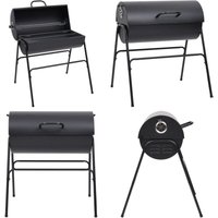 Grill mit 2 Grillrosten Schwarz 80x95x90 cm Stahl - BBQ-Holzkohlegrill - BBQ-Holzkohlegrills - Home & Living - Schwarz von VIDAXL