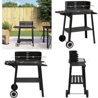 Holzkohlegrill mit Rädern Schwarz Stahl - Holzkohlegrill - Holzkohlegrills - Home & Living - Schwarz von VIDAXL