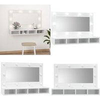 Spiegelschrank mit LED Hochglanz-Weiß 90x31,5x62 cm - Spiegelschrank - Spiegelschränke - Home & Living - Weiß von VIDAXL