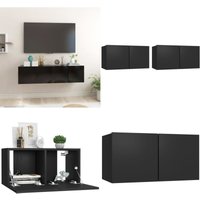 TV-Hängeschränke 2 Stk. Schwarz 60x30x30 cm - TV Schrank - TV Schränke - Home & Living - Schwarz von VIDAXL