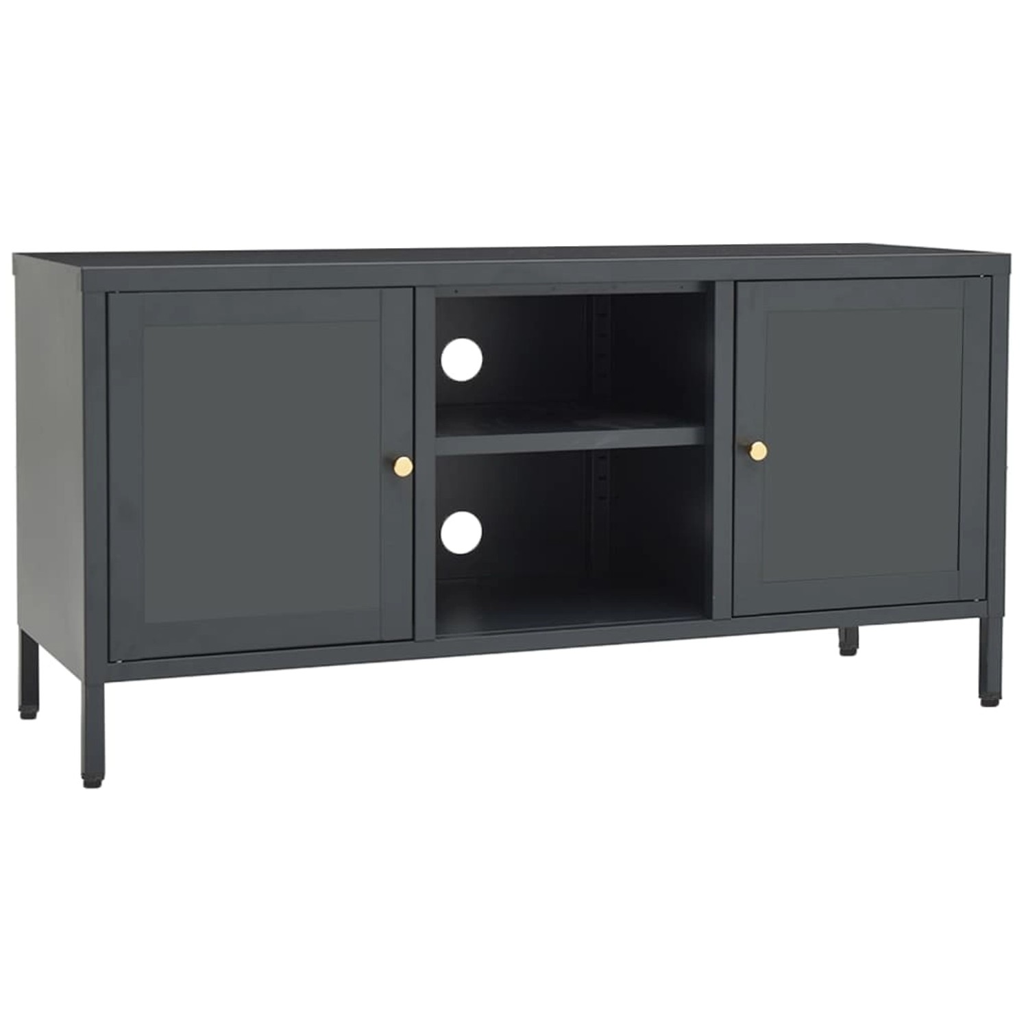 VidaXL TV-Schrank Anthrazit 105x35x52 cm Stahl und Glas VidaXL TV-Schrank Anthrazit 105x35x52 cm Stahl und Glas von VIDAXL