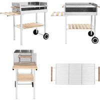 XXL Holzkohlegrill Grillwagen mit 2 Regalen Edelstahl - Grillwagen - Holzkohlegrill - Home & Living - Silber von VIDAXL