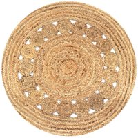 Teppich,Fußmatte Flechtmuster Jute 90 cm Rund vidaXL von BONNEVIE