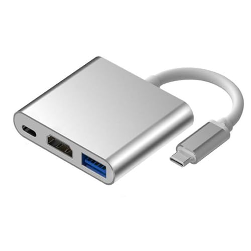 VIEVRE 3 in 1 4K USB C Multiport Adapter,USB C auf HDMI/USB/PD,USB C HDMI Adapter,HDMI USB C Adapter,USB C Multiport Adapter für MacBook Air/Pro,iPad Pro,Chromebook, Huawei, Dell XPS,HP von VIEVRE