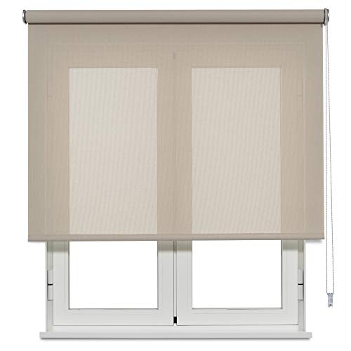 Seitenzugrollo Viewtex Screen 10% Öffnungsgrad Leinen Sand 150 x 250 c - 5 Jahre Garantie von VIEWTEX