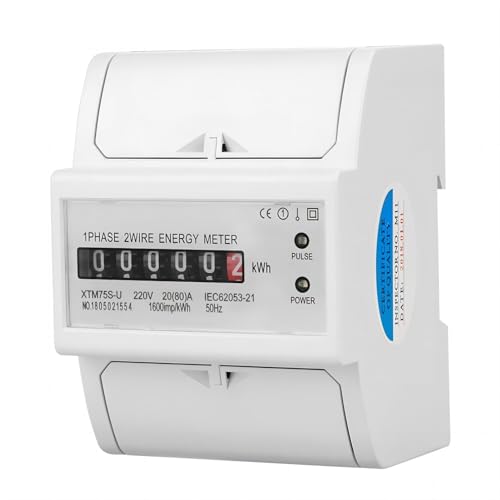 VIFER Digitale Stromzähler 1 Phase 2 Draht 4P DIN Schiene Stromzähler Elektronischer KWh-Zähler AC 220V 20(80) A KWh Meter Stromzähler von VIFER