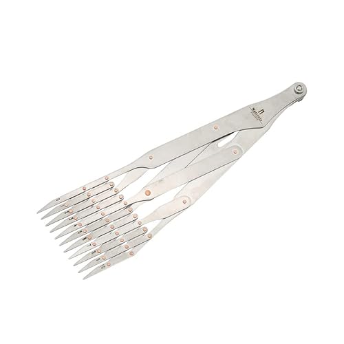 1 Stück Ledergürtel Schnellmarkierung Gleicher Abstand Isometrische Teiler Lineal Werkzeug Messer Cutter Punch Lederwaren DIY Hilfswerkzeug (L/11 Zähne) von VIGAN