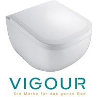Vigour - derby Wand wc spülrandlos mit verdeckter Befestigung, PflegePlus und SoftClose WC-Sitz, weiß Vigour - derby Wand wc spülrandlos mit verdeckter Befestigung, PflegePlus und SoftClose WC-Sitz, weiß von VIGOUR