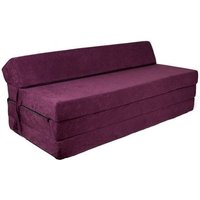 Faltbare Matratze mit Kissen – Waschbarer Bezug – 200 cm x 120 cm x 10 cm – Violett von VIKING CHOICE