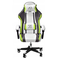 Viking Choice - Gaming-Stuhl Ergonomischer Bürostuhl aus ECO-Leder in Weiß-Grau-Lime von VIKING CHOICE