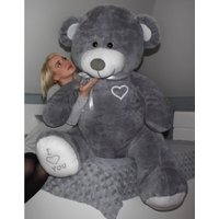 Riesiger großer Teddybär, weiches Kuscheltier – 105 x 85 cm – grau von VIKING CHOICE