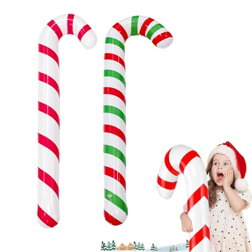 VIKY® Aufblasbare Zuckerstangen Weihnachtsdeko Outdoor, 2 Stück Groß Weihnachten Zuckerstange, Christmas Decorations, Spielzeug Ballons Zuckerstangen für Weihnachten Party Deko, Christbaumschmuck von VIKY