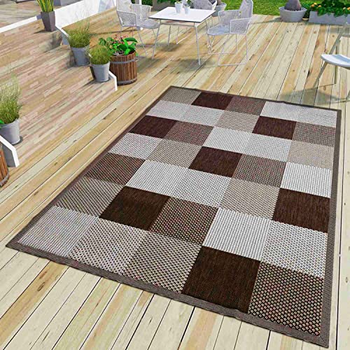 VIMODA Robuster Flachgewebe Teppich In- und Outdoor Tauglich, Maße:140 x 200 cm von VIMODA