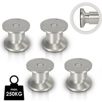 4X Möbelfüße Couch Stützfuß Schrankfuß Verstellbar Schrank Sofafuß Bettfüße-Aluminium-60mm - Vingo von TOLLETOUR