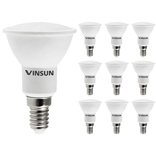 VINSUN® 10er Pack E14 LED Lampe 5W 400lm (Ersetzt 35W) [LED Leuchtmittel warmweiß 2900K, 110°, JDR Reflektor] von VINSUN