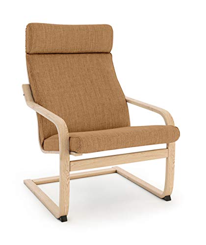 Vinylla Ersatzbezug für Ikea-Sessel Poang Stuhl (Kissen Design 3, Polyester - Khaki) von VINYLLA