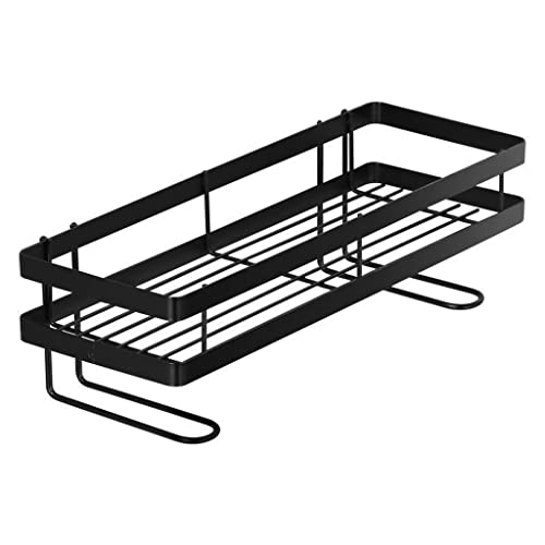 Schwarzes Küchenregal No-Punch Badezimmer-Organizer Vanity Storage Shelf Double Iron(Size:30cm) von VIRAZE