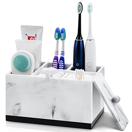 VITVITI Zahnbürstenhalter Badezimmer Marmor Zahnbürstenhalter Multifunktional Elektrische Zahnbürste Halterung Wasserdichtes Zahnbürsten Halter,Toothbrush Holder Badezimmer Büro küche Caddy Organizer von VITVITI