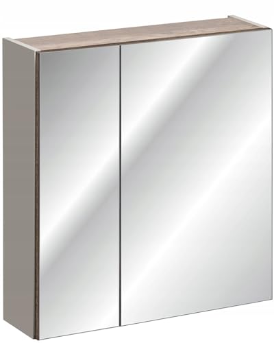 Badschrank mit Spiegel Tandil 60 cm Siliziumgrau matt von VIVALDI