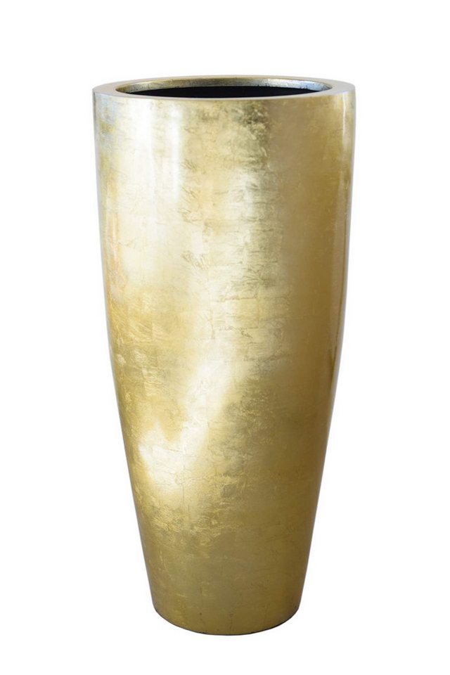 VIVANNO Pflanzkübel Exklusiver Pflanzkübel Fiberglas "City", Gold Hochglanz - 37x80 cm von VIVANNO