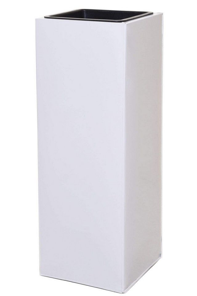 VIVANNO Pflanzkübel Pflanzkübel Blumenkübel Zink "Block", Weiß - 24x24x65 cm (mit von VIVANNO
