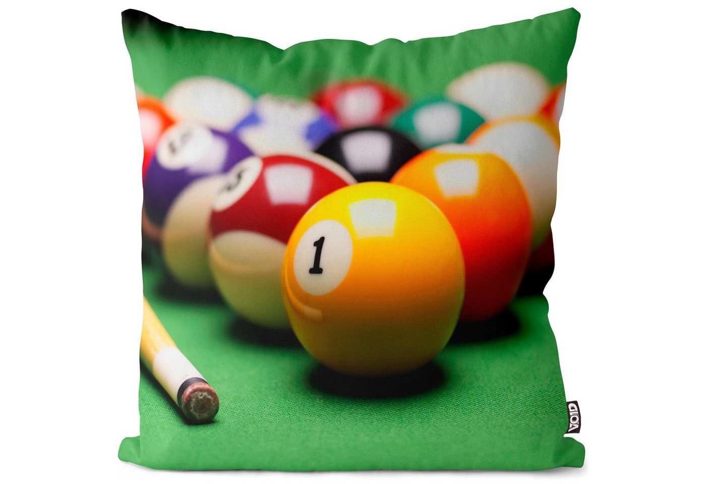 Kissenbezug, VOID (1 Stück), Sofa-Kissen Billiard Tisch Kugeln queue Kö Spiel Casino Snooker 8 Sport Hobby Poolbillard Pool Spieltisch von VOID