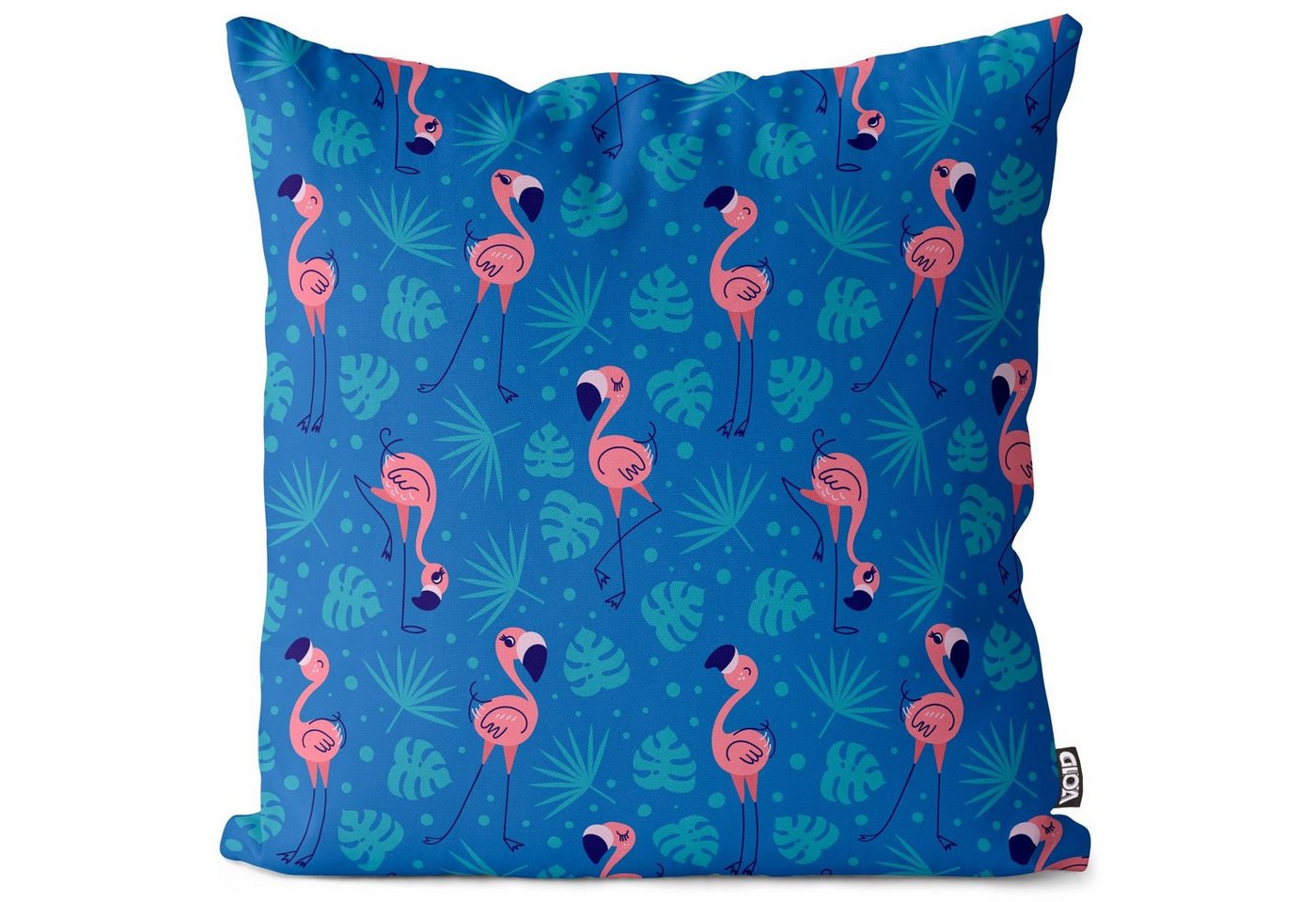 Kissenbezug, VOID (1 Stück), Sofa-Kissen Flamingo Palmen blau Kissenbezug Urlaub Reise Pool gestreift Sommer Tiere Muste von VOID