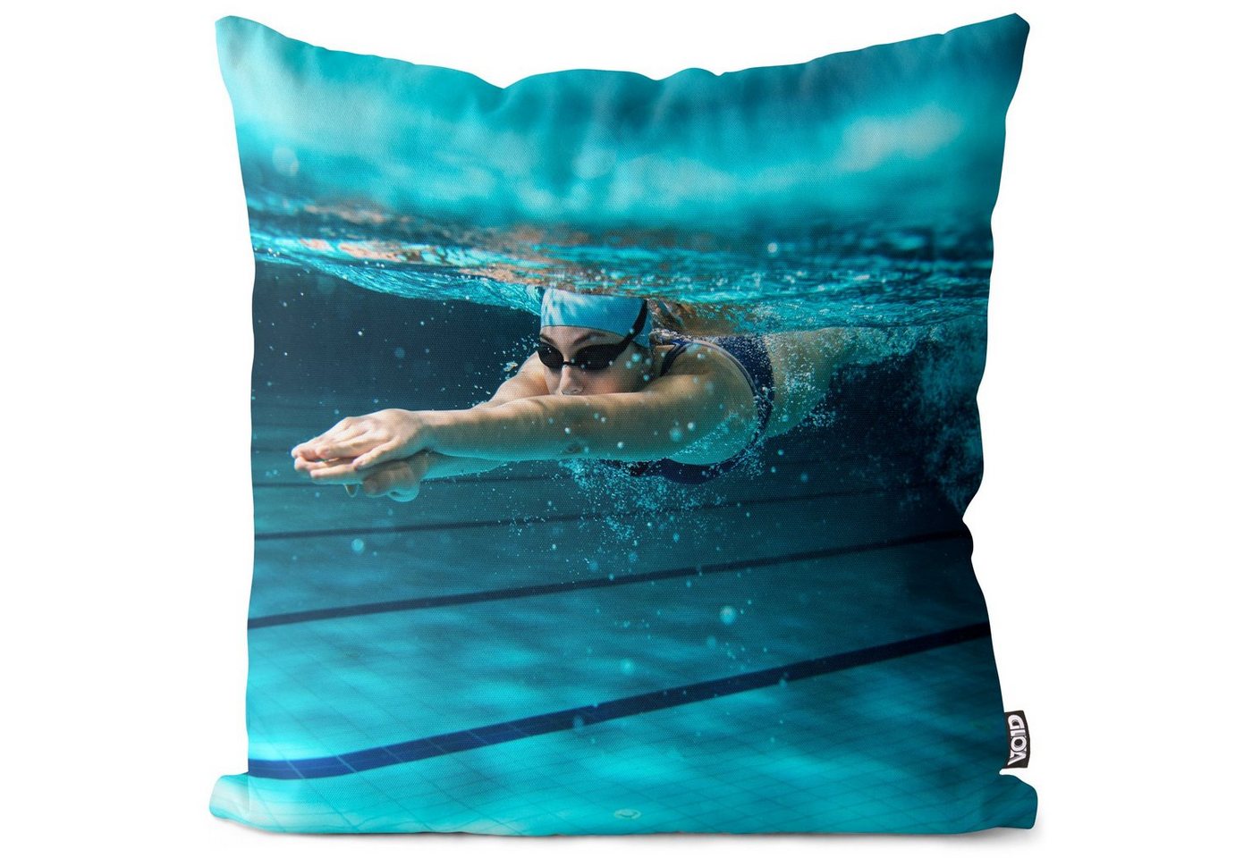 Kissenbezug, VOID (1 Stück), Sofa-Kissen Sport Schwimmen Schwimmbad Urlaub Pool Schwimmbecken Schwimmer Olympia Baden Wasser Meer Strand von VOID