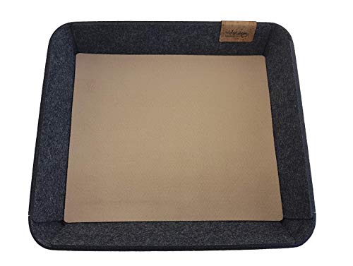 VOIGTdesign Schale Filz anthrazit meliert Deko Tisch Aufbewahrung Ordnung Kommode Regal Büro 3 Ausführungen (S5 - ca.26x22x5cm, anthrazit meliert, 106 graubeige) von VOIGTdesign