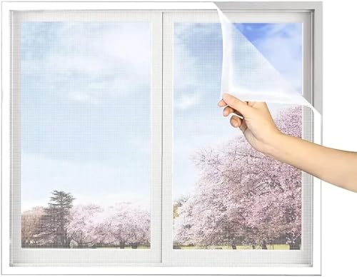 Fliegengitter Fenster 80x120cm, Insektenschutz Fensternetz, Kinderleichte Montage ohne Bohren von VOLLENC