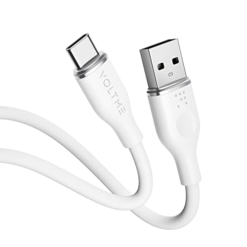 VOLTME USB auf USB-C Kabel 1,0m Weiß, Kompatibel mit Power Delivery USB 2.0 Schnellladung USB Ladegerät 3A Samsung ultra Weich, Fest und Flexibel für MateBook X Pro/MacBook/Samsung/Pixel/iPad von VOLTME