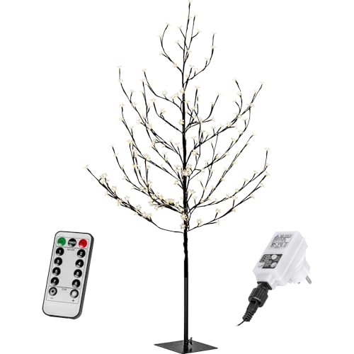 VOLTRONIC LED Kirschblütenbaum, innen und außen, IP44, Timer, warmweiß, Fernbedienung, Größenwahl, 220 cm 224 LEDs von VOLTRONIC