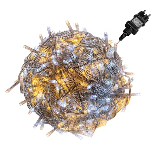 VOLTRONIC LED Lichterkette, IP44, Modell- und Farbwahl, 400 LEDs, Transparentes Kabel, kaltweiß/warmweiß von VOLTRONIC