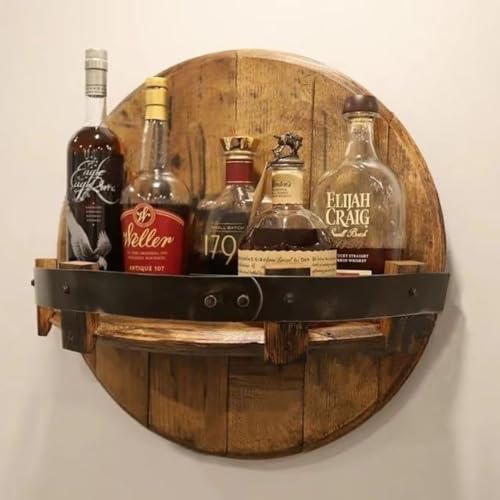 VONCYKI Whisky-Fassregal, halbrund, solide, klein, zur Wandmontage, Weinregal für Party- und Salonflaschen-Displays von VONCYKI